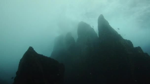 Image Underwater Spiers Waves Creating Foam — Stockvideo