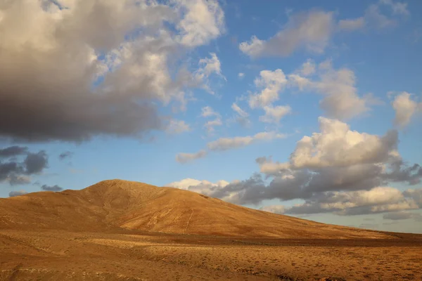 Панорамный Вид Засушливый Климат Пустыне Фуэртевентуре Закате — стоковое фото