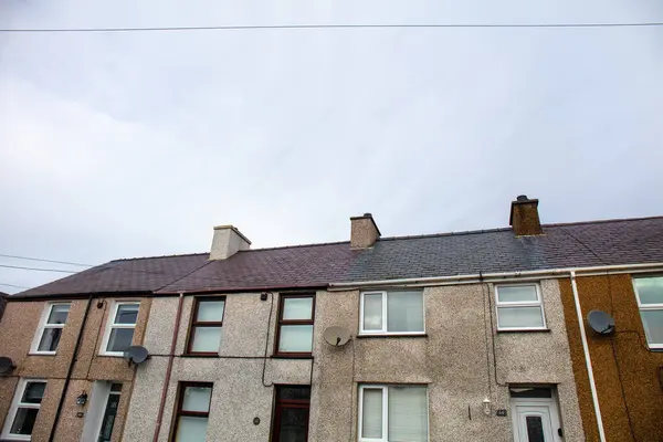 Wales Januari 2024 Huizengroep Met Uitzicht Gevel Met Ramen Dak Stockfoto