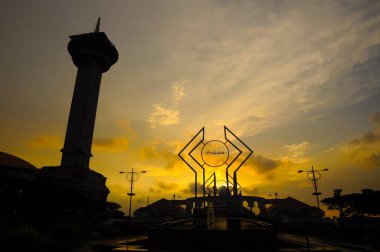 Semarang, Central Java, Indonesia - June 14, 2010:  Great Mosque of Central Java (in Indonesian it is called Masjid Agung Jawa Tengah) is the biggest mosque in the city of Semarang clipart