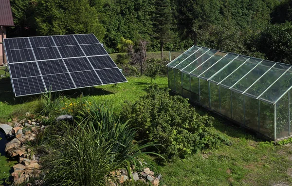 solar panels in the garden, energy for crops under cover...