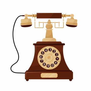 Eski telefon. Antika iletişim ya da iç mekan. Antikalar.