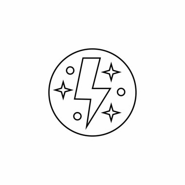 Beyaz arkaplanda yıldırım vektör simgesi. Web, kartlar, arkaplanlar, baskılar veya diğer dizaynınız için simgeler.