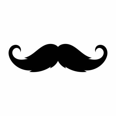 Siyah bıyık ikonu. Zarif bir bıyığın silueti. Bıyık.