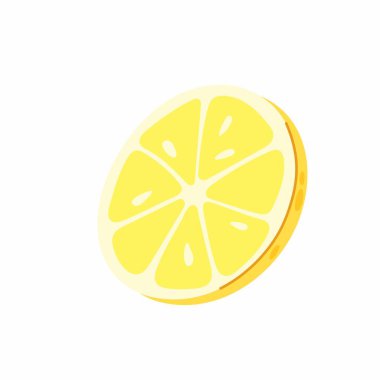 Düz dilimlenmiş limon. Taze narenciye. Limonata yapmak için gerekli malzemeler. Çizgi film ekşi limon.