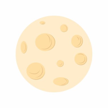 Düz bir dolunay gecesi ikonu. Astroloji işareti. Ürkütücü bir gece. Cadılar Bayramı gecesi.