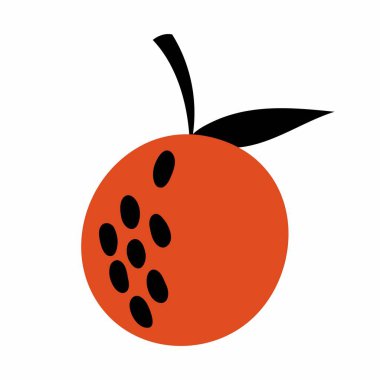 Olgun soyut turuncu. El çizimi turuncu. Stilize turunçgil meyvesi. Özgeçmiş, tekstil, poster, kartpostal, ambalaj ve daha fazlası için soyut öğeler.