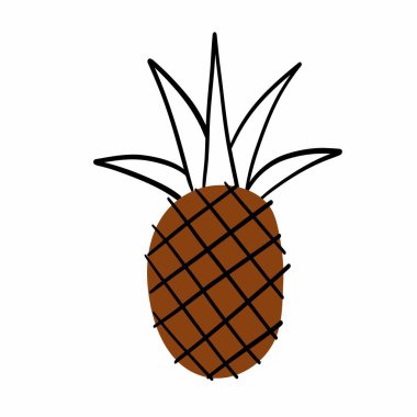Olgun soyut ananas. El yapımı ananas. Şekillendirilmiş egzotik meyve. Özgeçmiş, tekstil, poster, kartpostal, ambalaj ve daha fazlası için soyut öğeler.