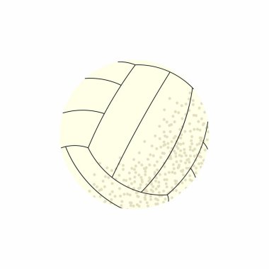 Voleybol. Voleybol ekipmanları, spor, plaj oyunları. Spor tasarımları ve açık hava aktiviteleri temaları için. Vektör illüstrasyonu beyaz arkaplanda izole edildi.