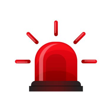 Siren simgesi. Beyaz arka planda alarm simgesi, tehlike. Acil durum sireni. Web sitesi, afiş, mobil uygulama ve grafik tasarım ögeleri için.