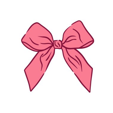 Estetik zarif pembe fiyonk. Coquette reveransı. El yapımı klasik kız dekoru. Sevgililer günü ve düğün davetiyeleri için moda öğe, Noel kartları, poster.