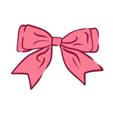 Coquette reveransı. Estetik zarif pembe fiyonk. El yapımı klasik kız dekoru. Sevgililer günü ve düğün davetiyeleri için moda öğe, Noel kartları, poster.