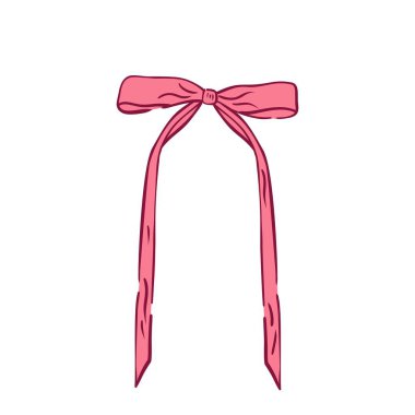 Estetik zarif pembe fiyonk. Coquette reveransı. El yapımı klasik kız dekoru. Sevgililer günü ve düğün davetiyeleri için moda öğe, Noel kartları, poster.