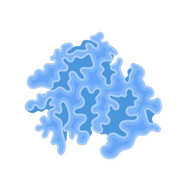 Mavi mercan. Mercan kayalığı, deniz yatağı, akvaryum. Su altı dünyası. Beyaz arka planda izole edilmiş bir deniz bitkisi. Su altı okyanus bitkisi.