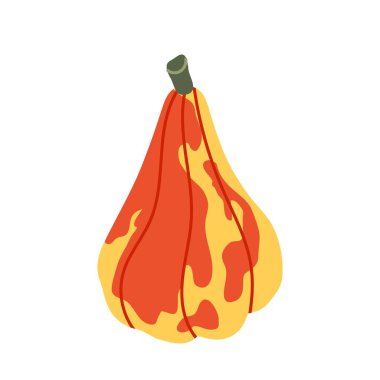 Turuncu ve sarı renkli sonbahar dekoratif balkabağı. Mevsimlik tasarım, hasat temaları ve sonbahar dekorasyonları ya da Şükran Günü tasarımları için mükemmel. Merhaba sonbahar..