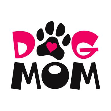 Köpek annesi. Tişörtler, kupalar, kazaklar, çantalar ve daha fazlası için metin baskısı. Köpek severler için güzel bir yazı..