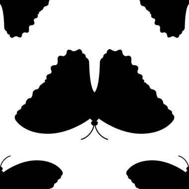 Beyaz arkaplanda kelebek siluetleri desen tasarım vektör çizimi