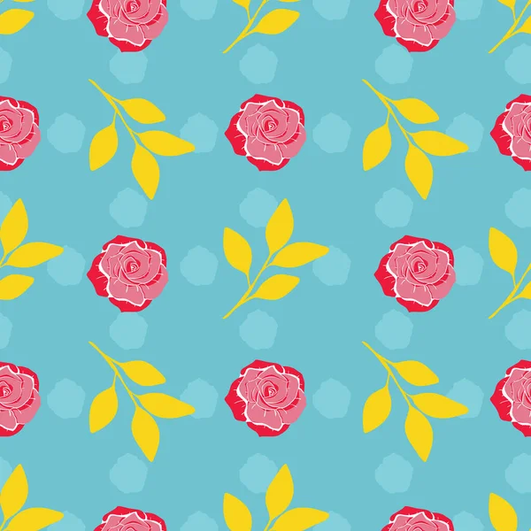 バラの花ベクトルリピートパターンイラストデザイン — ストックベクタ