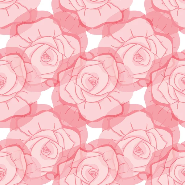 バラの花ベクトル繰り返しデザインパターン — ストックベクタ