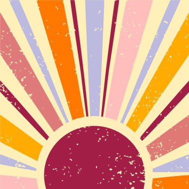 Retro güneş grunge tasarımı, vektör illüstrasyonu