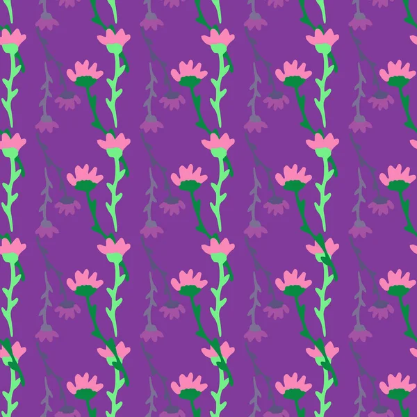 最小限の抽象的な花 ベクトル繰り返しパターンデザイン — ストックベクタ