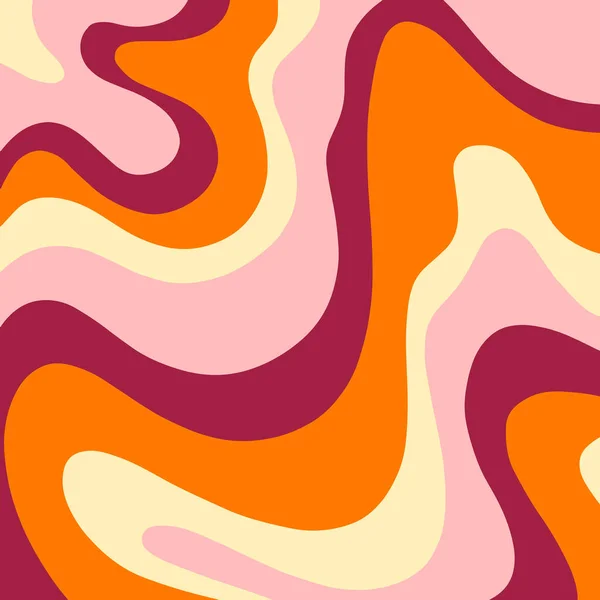 Retro Swirls Pink Orange Red Vector Illustration Bbackground Design — Stock Vector