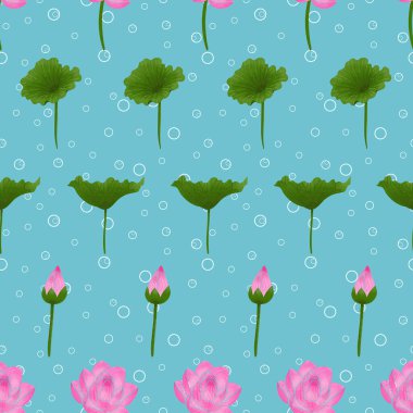 Lotus çiçekleri desen tasarımını tekrarlar