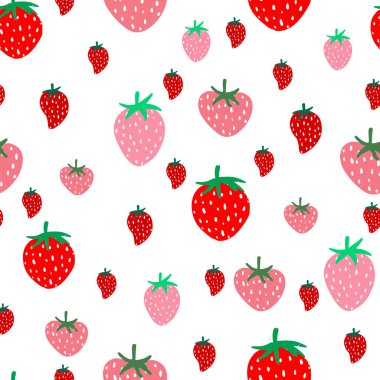 Çilekler kusursuz vektör illüstrasyon tasarımı