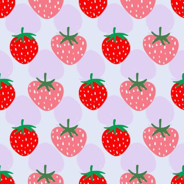 Vektör tasarımı çilekler tekrar desen arkaplanı