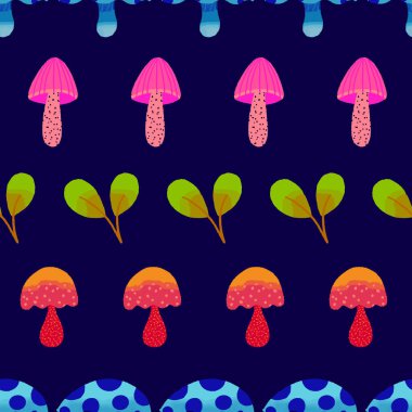 Sihirli mantarlar vektör tekrar deseni