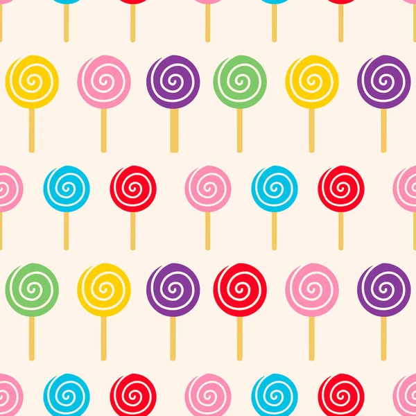 Lollipop Vector Seamless Pattern Illustration — Stock Vector