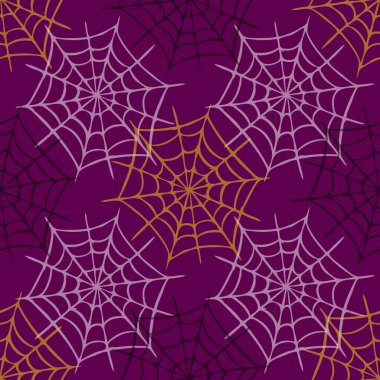 Cadılar Bayramı örümcek ağları renkli desen tasarımı arka planı