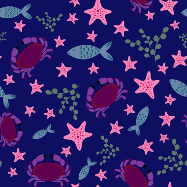 Soyut deniz vektörü tekrarlama deseni