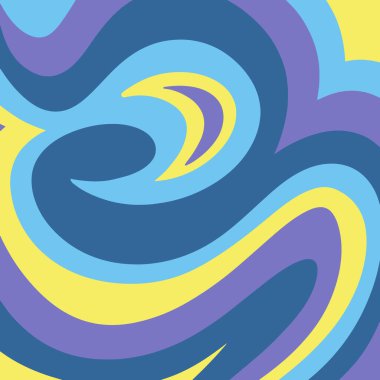Retro girdap arka planı mavi, sarı, mor renklerde