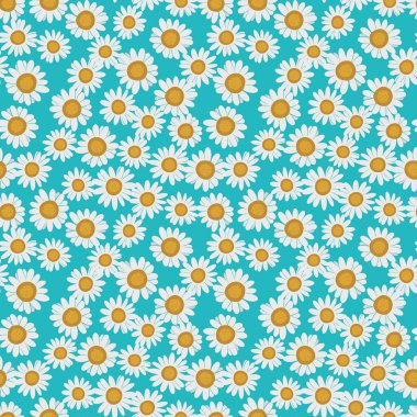 Ditsy papatya çiçekleri kusursuz vektör deseni tasarımı