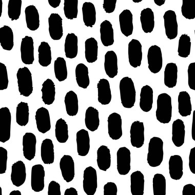 Black and white seamless pattern brush strokes illustration