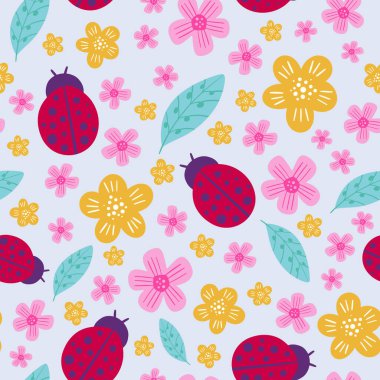 Cute spring botanical seamless pattern