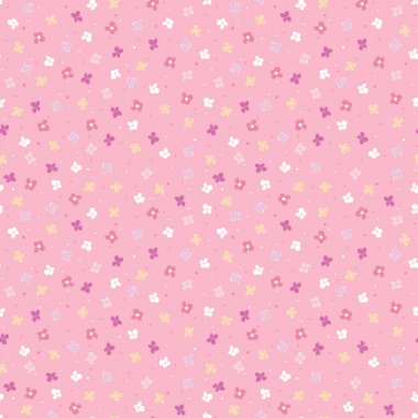 Seamless ditsy pink floral seamless pattern design