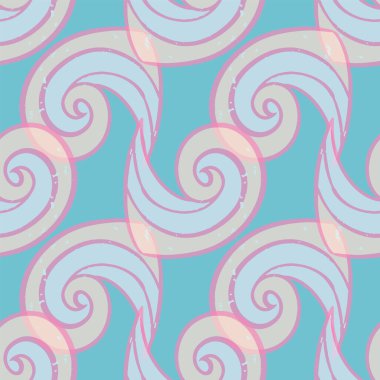 Summer seashell abstract seamless vector pattern