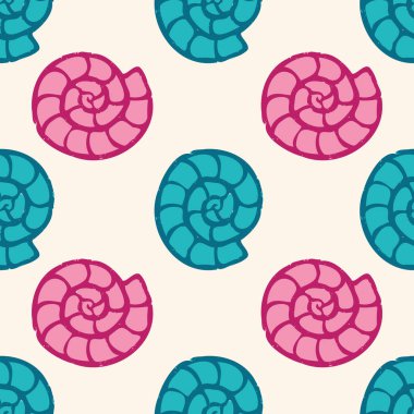 Seashell colorful seamless vector pattern design
