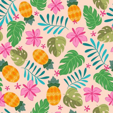 Tropical pattern seamless vector design