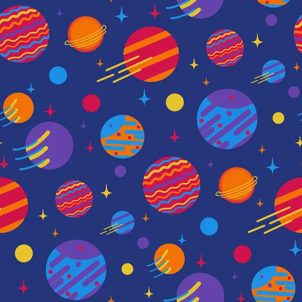 Colorful galaxy vector seamless pattern design