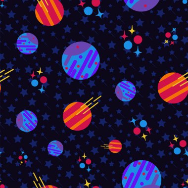 Galaxy abstract design seamless vector pattern