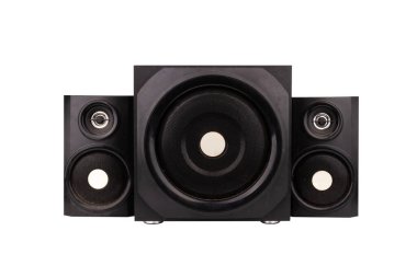 speaker black sound stereo speaker isolated on white background