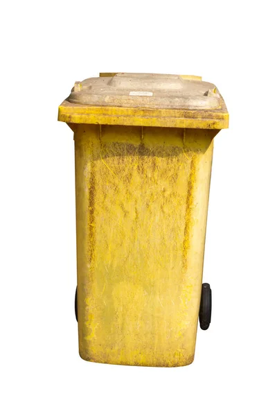 yellow trash can clean dustbin disposal recycling.