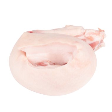 streaky pork isolated on white background.