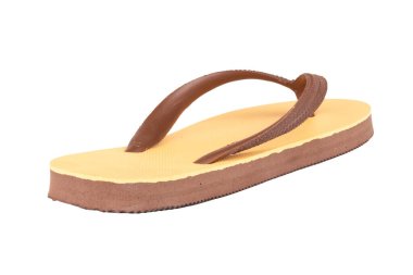 sandals  flip flops color brown isolated on white background.
