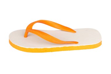 sandals  flip flops color orange isolated on white background.