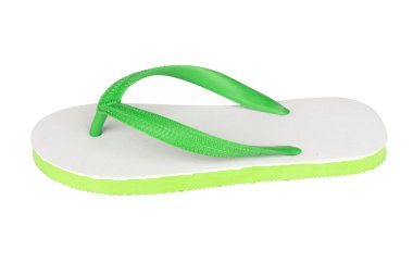 sandals  flip flops color green isolated on white background.