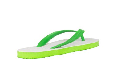 sandals  flip flops color green isolated on white background.